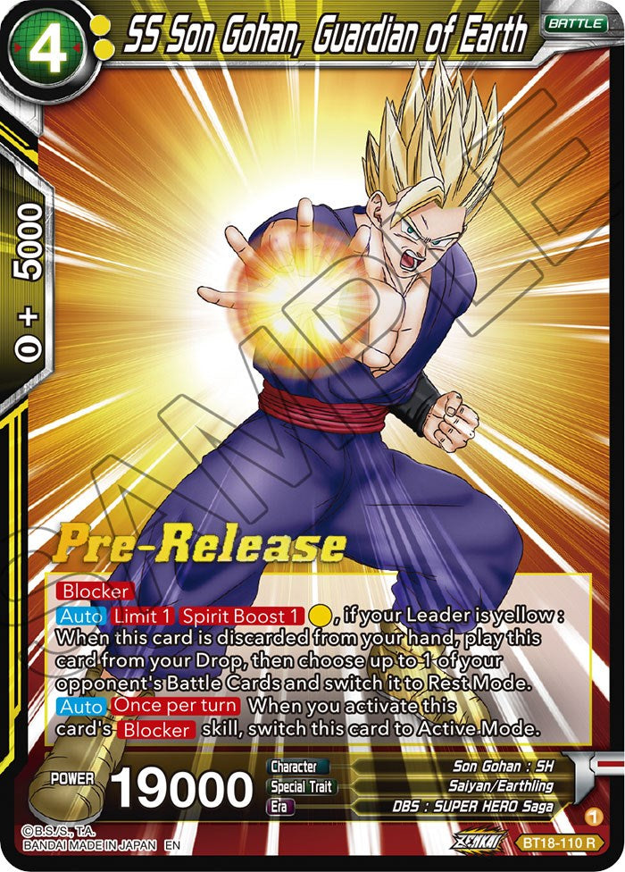 SS Son Gohan, Guardian of Earth (BT18-110) [Dawn of the Z-Legends Prerelease Promos] | Shuffle n Cut Hobbies & Games