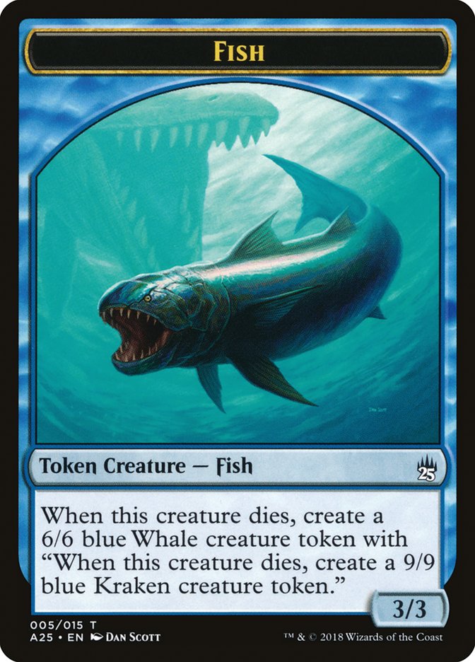 Fish // Kraken Double-Sided Token [Masters 25 Tokens] | Shuffle n Cut Hobbies & Games