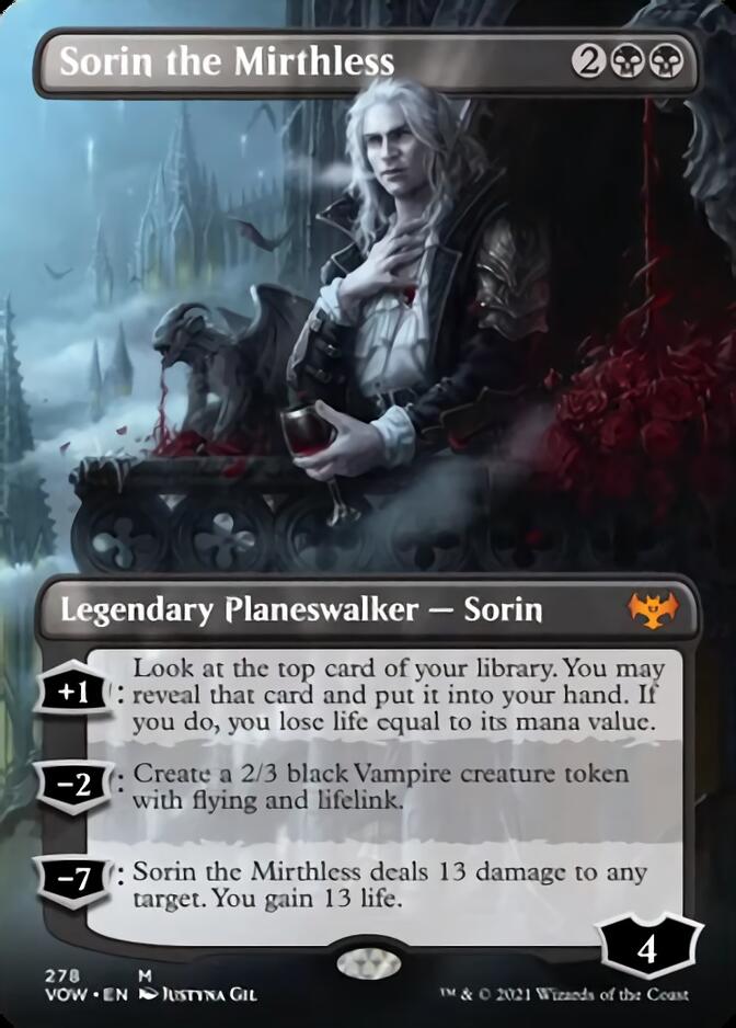 Sorin the Mirthless (Borderless) [Innistrad: Crimson Vow] | Shuffle n Cut Hobbies & Games