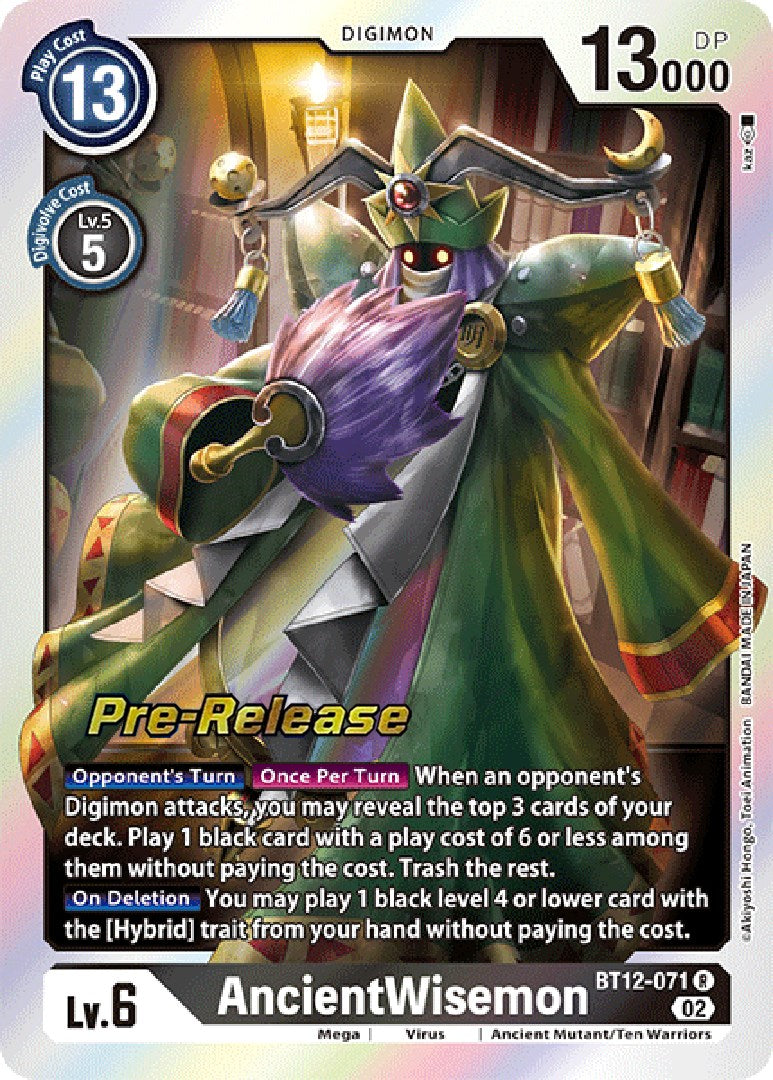 AncientWisemon [BT12-071] [Across Time Pre-Release Cards] | Shuffle n Cut Hobbies & Games