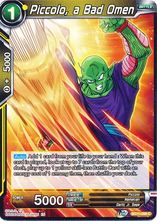 Piccolo, a Bad Omen [BT11-098] | Shuffle n Cut Hobbies & Games