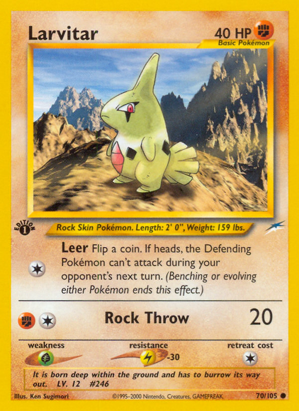 Larvitar (70/105) [Neo Destiny 1st Edition] | Shuffle n Cut Hobbies & Games