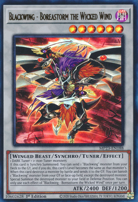 Blackwing - Boreastorm the Wicked Wind [MP23-EN188] Ultra Rare | Shuffle n Cut Hobbies & Games