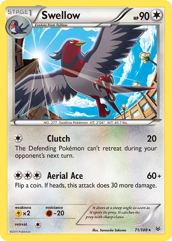 Swellow (71/108) [XY: Roaring Skies] | Shuffle n Cut Hobbies & Games