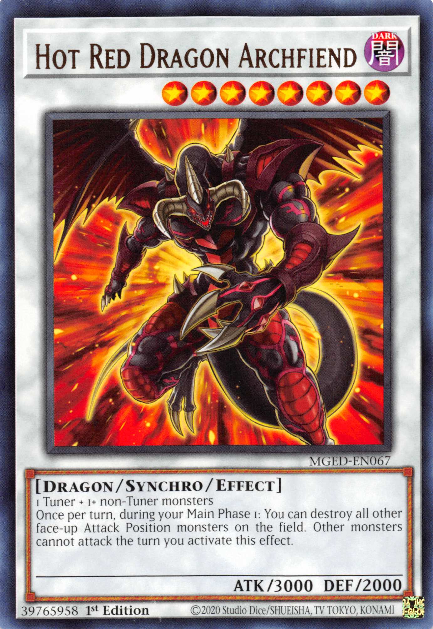 Hot Red Dragon Archfiend [MGED-EN067] Rare | Shuffle n Cut Hobbies & Games