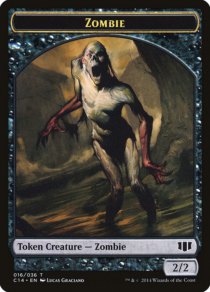 Ob Nixilis of the Black Oath Emblem // Zombie (016/036) Double-Sided Token [Commander 2014 Tokens] | Shuffle n Cut Hobbies & Games