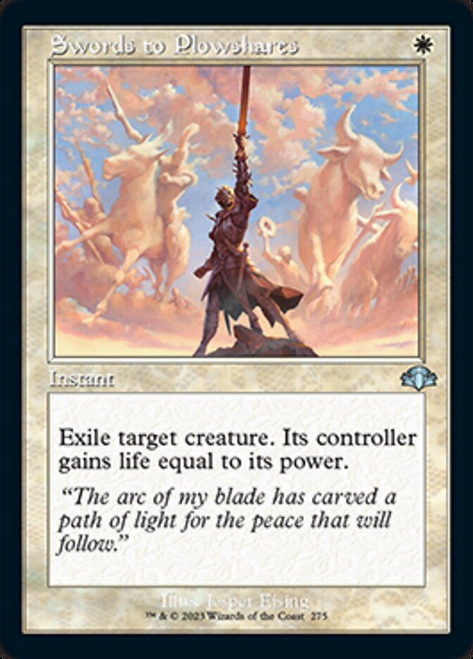 Swords to Plowshares (Retro) [Dominaria Remastered] | Shuffle n Cut Hobbies & Games