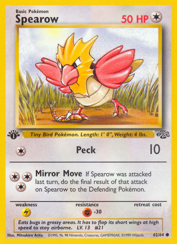 Spearow (62/64) [Jungle 1st Edition] | Shuffle n Cut Hobbies & Games