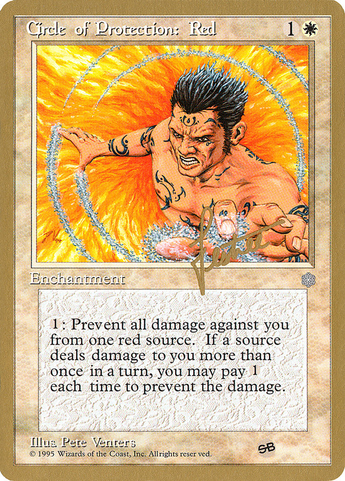 Circle of Protection: Red (Bertrand Lestree) (SB) (ICE) [Pro Tour Collector Set] | Shuffle n Cut Hobbies & Games