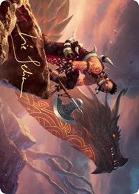 Dragonkin Berserker Art Card (Gold-Stamped Signature) [Kaldheim Art Series] | Shuffle n Cut Hobbies & Games