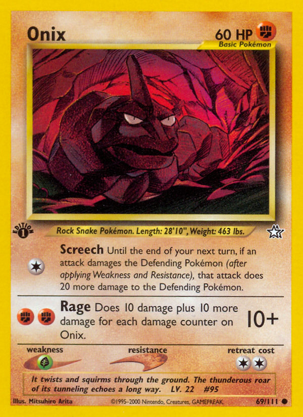 Onix (69/111) [Neo Genesis 1st Edition] | Shuffle n Cut Hobbies & Games