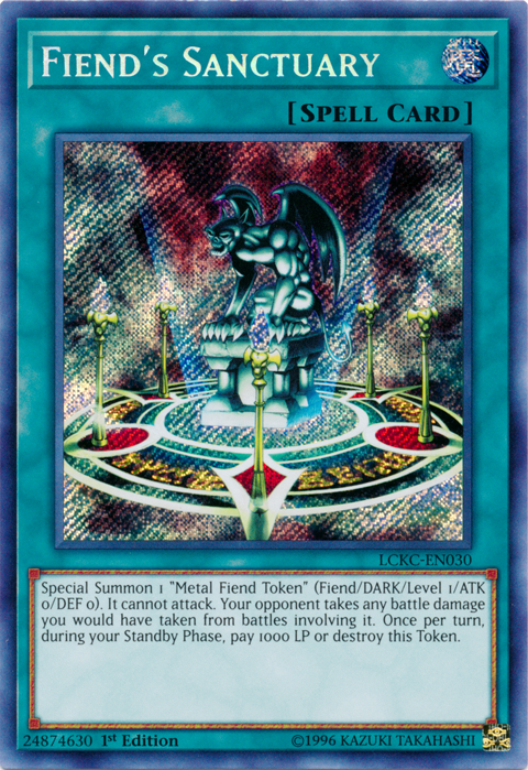Fiend's Sanctuary [LCKC-EN030] Secret Rare | Shuffle n Cut Hobbies & Games