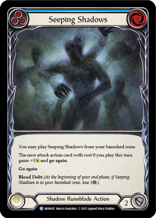 Seeping Shadows (Blue) (Rainbow Foil) [MON167-RF] 1st Edition Rainbow Foil | Shuffle n Cut Hobbies & Games