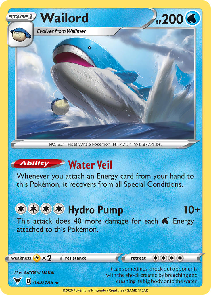 Wailord (032/185) [Sword & Shield: Vivid Voltage] | Shuffle n Cut Hobbies & Games