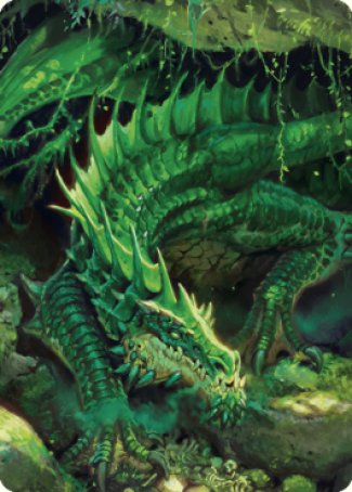 Lurking Green Dragon Art Card [Commander Legends: Battle for Baldur's Gate Art Series] | Shuffle n Cut Hobbies & Games