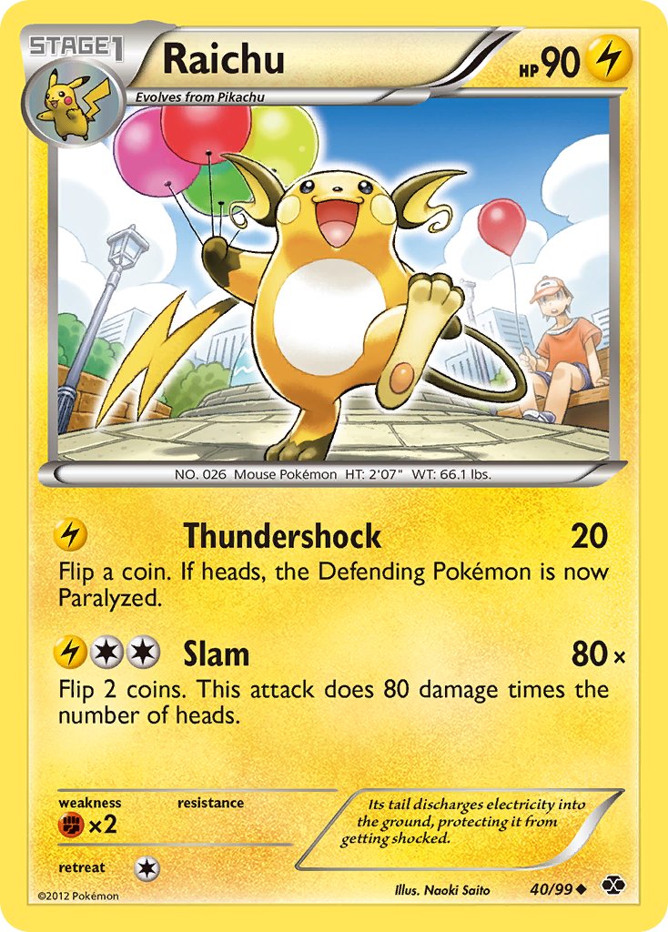 Raichu (40/99) (Cosmos Holo) (Blister Exclusive) [Black & White: Next Destinies] | Shuffle n Cut Hobbies & Games