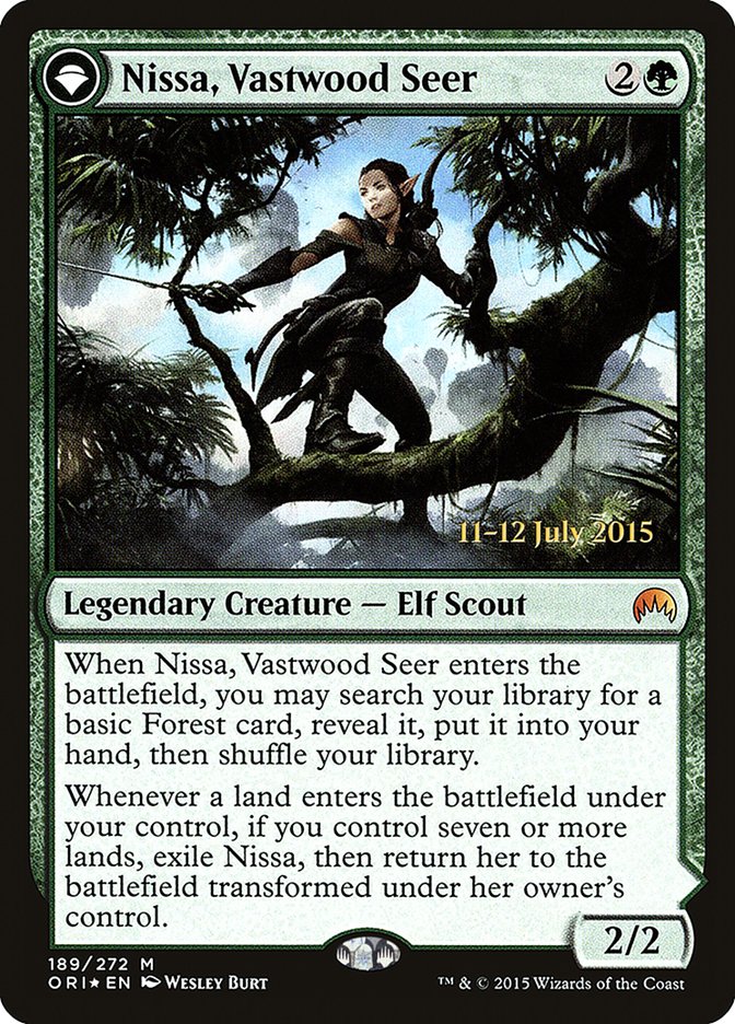 Nissa, Vastwood Seer // Nissa, Sage Animist [Magic Origins Prerelease Promos] | Shuffle n Cut Hobbies & Games