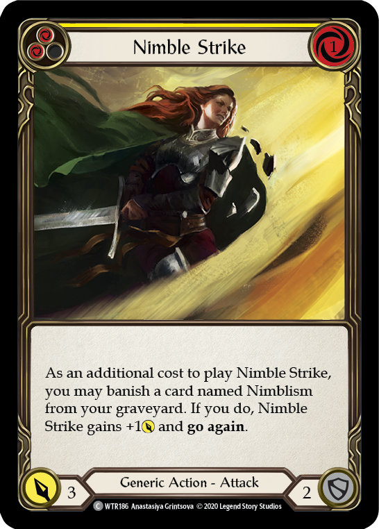 Nimble Strike (Yellow) [WTR186] Unlimited Edition Rainbow Foil | Shuffle n Cut Hobbies & Games