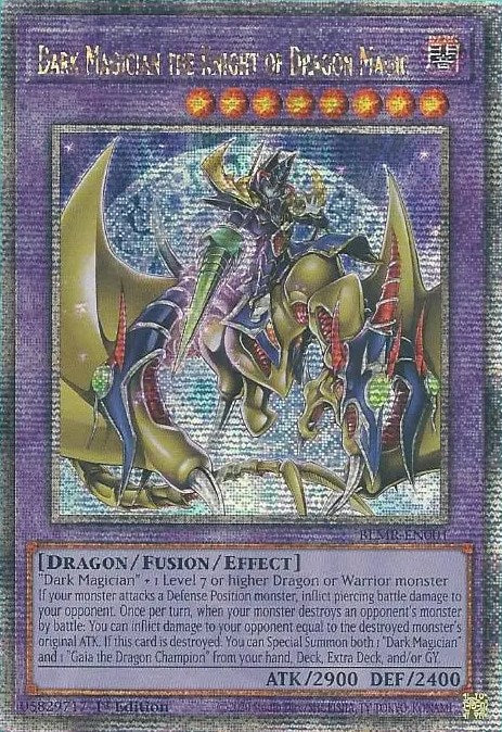 Dark Magician the Knight of Dragon Magic [BLMR-EN001] Quarter Century Secret Rare | Shuffle n Cut Hobbies & Games