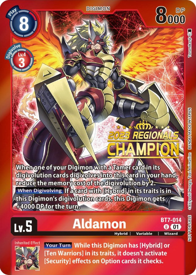 Aldamon [BT7-014] (2023 Regionals Champion) [Next Adventure Promos] | Shuffle n Cut Hobbies & Games