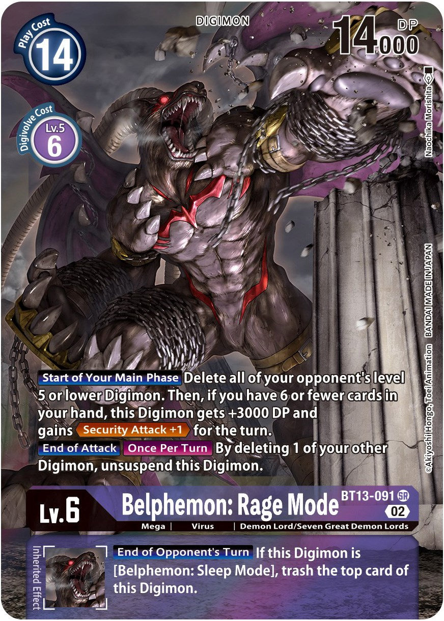 Belphemon: Rage Mode [BT13-091] (Alternate Art) [Versus Royal Knights Booster] | Shuffle n Cut Hobbies & Games