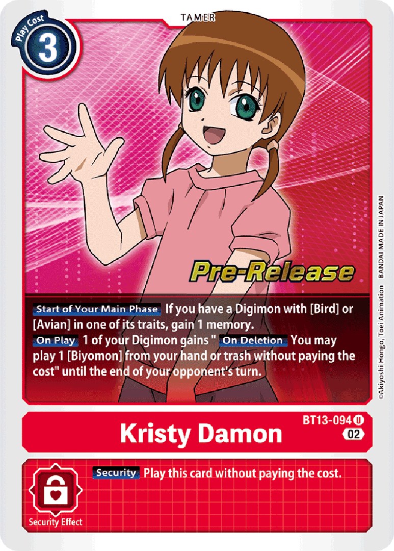 Kristy Damon [BT13-094] [Versus Royal Knight Booster Pre-Release Cards] | Shuffle n Cut Hobbies & Games