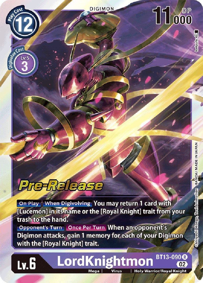 LordKnightmon [BT13-090] [Versus Royal Knight Booster Pre-Release Cards] | Shuffle n Cut Hobbies & Games