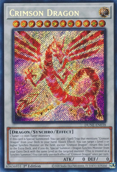 Crimson Dragon [DUNE-EN038] Secret Rare | Shuffle n Cut Hobbies & Games