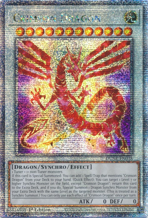 Crimson Dragon [DUNE-EN038] Quarter Century Secret Rare | Shuffle n Cut Hobbies & Games