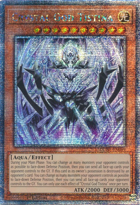 Crystal God Tistina [DUNE-EN089] Quarter Century Secret Rare | Shuffle n Cut Hobbies & Games