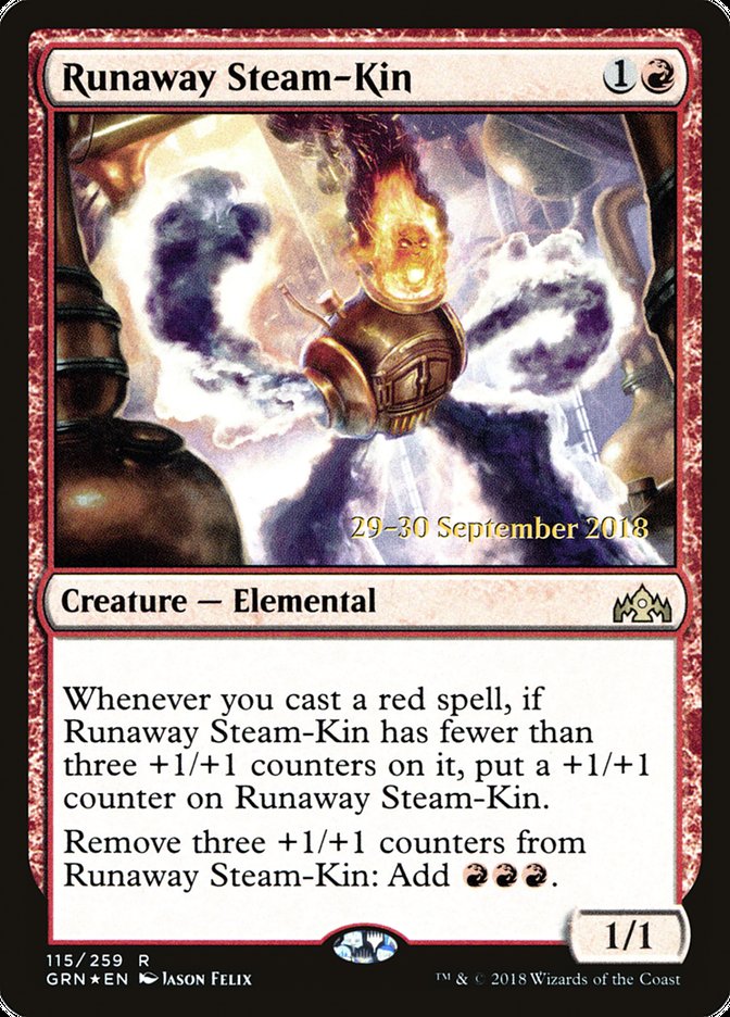 Runaway Steam-Kin [Guilds of Ravnica Prerelease Promos] | Shuffle n Cut Hobbies & Games