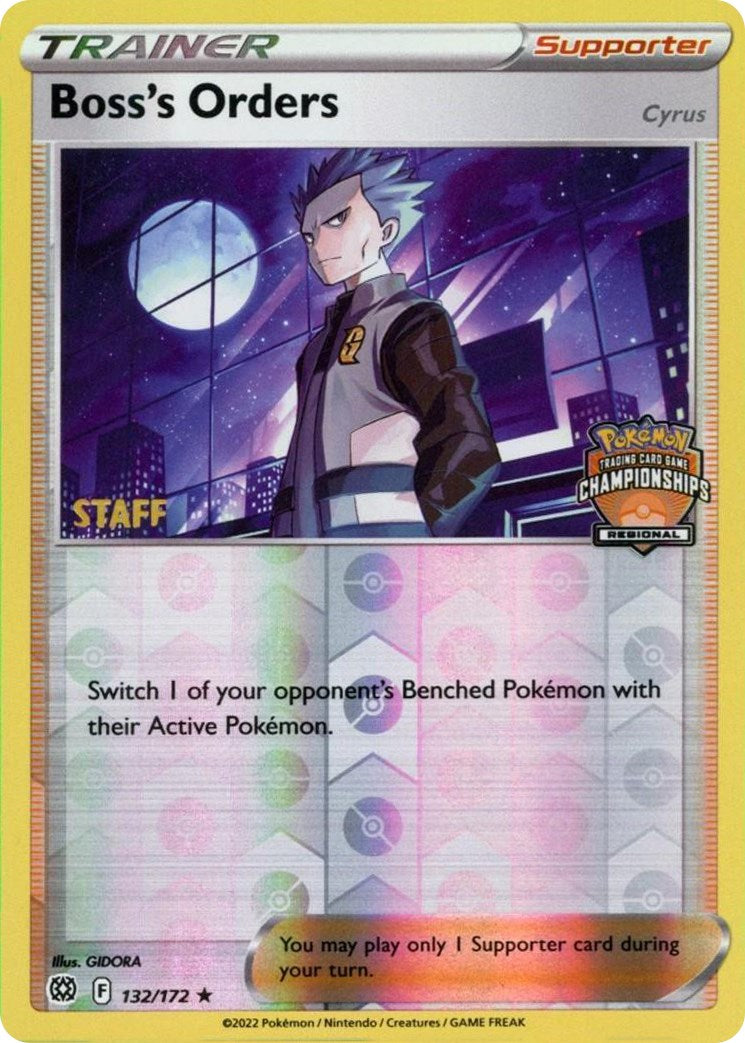 Boss's Orders (132/172) (Regional Championship Promo) (Staff) [Sword & Shield: Brilliant Stars] | Shuffle n Cut Hobbies & Games