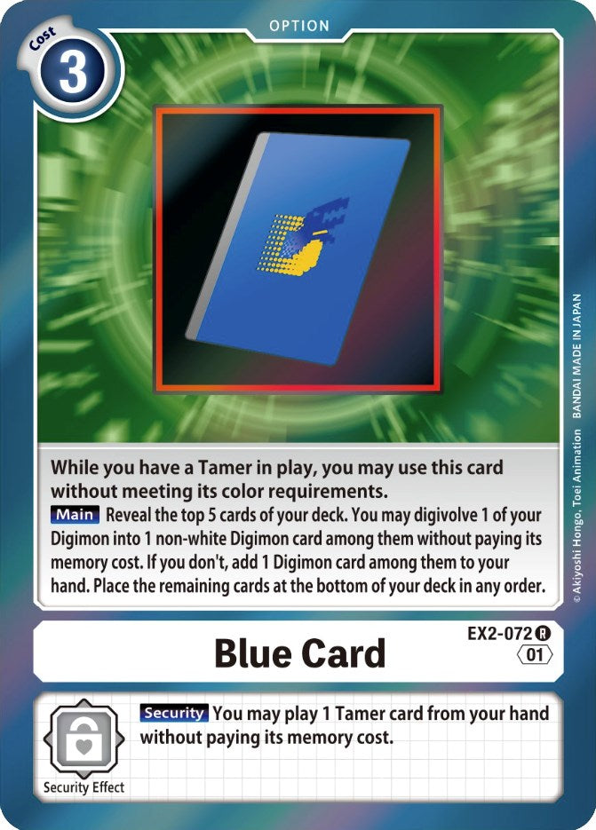 Blue Card [EX2-072] [Digital Hazard] | Shuffle n Cut Hobbies & Games