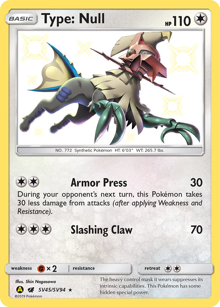 Type: Null (SV45/SV94) [Sun & Moon: Hidden Fates - Shiny Vault] | Shuffle n Cut Hobbies & Games