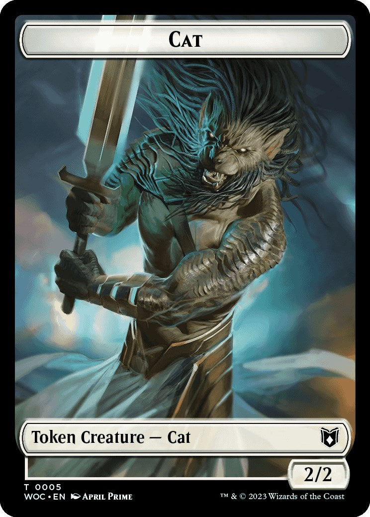 Cat (0005) // Human Double-Sided Token [Wilds of Eldraine Commander Tokens] | Shuffle n Cut Hobbies & Games