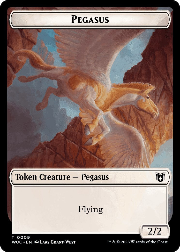Pegasus // Saproling Double-Sided Token [Wilds of Eldraine Commander Tokens] | Shuffle n Cut Hobbies & Games