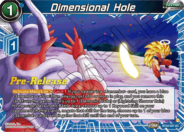 Dimensional Hole (BT22-037) [Critical Blow Prerelease Promos] | Shuffle n Cut Hobbies & Games