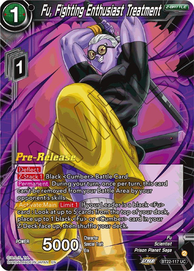 Fu, Fighting Enthusiast Treatment (BT22-117) [Critical Blow Prerelease Promos] | Shuffle n Cut Hobbies & Games