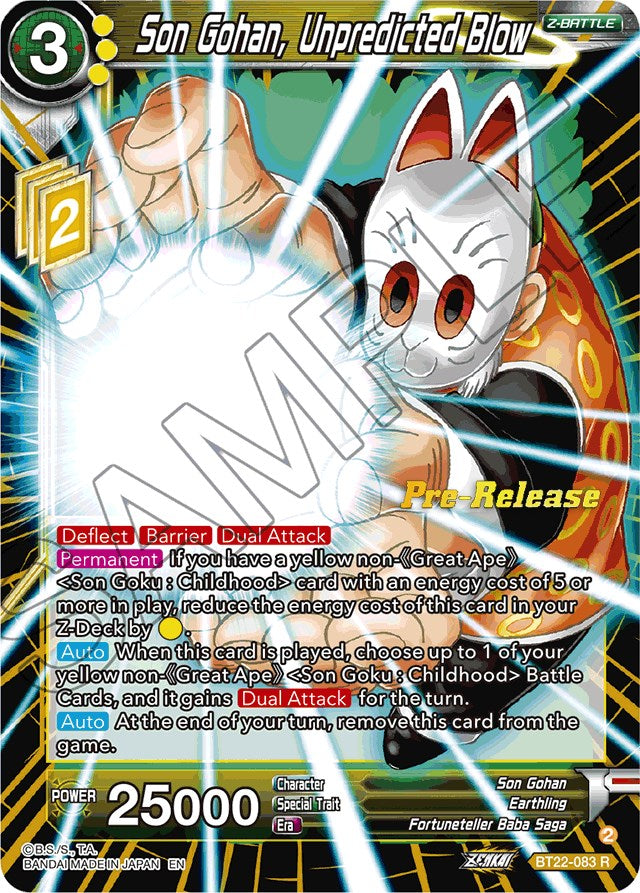 Son Gohan, Unpredicted Blow (BT22-083) [Critical Blow Prerelease Promos] | Shuffle n Cut Hobbies & Games