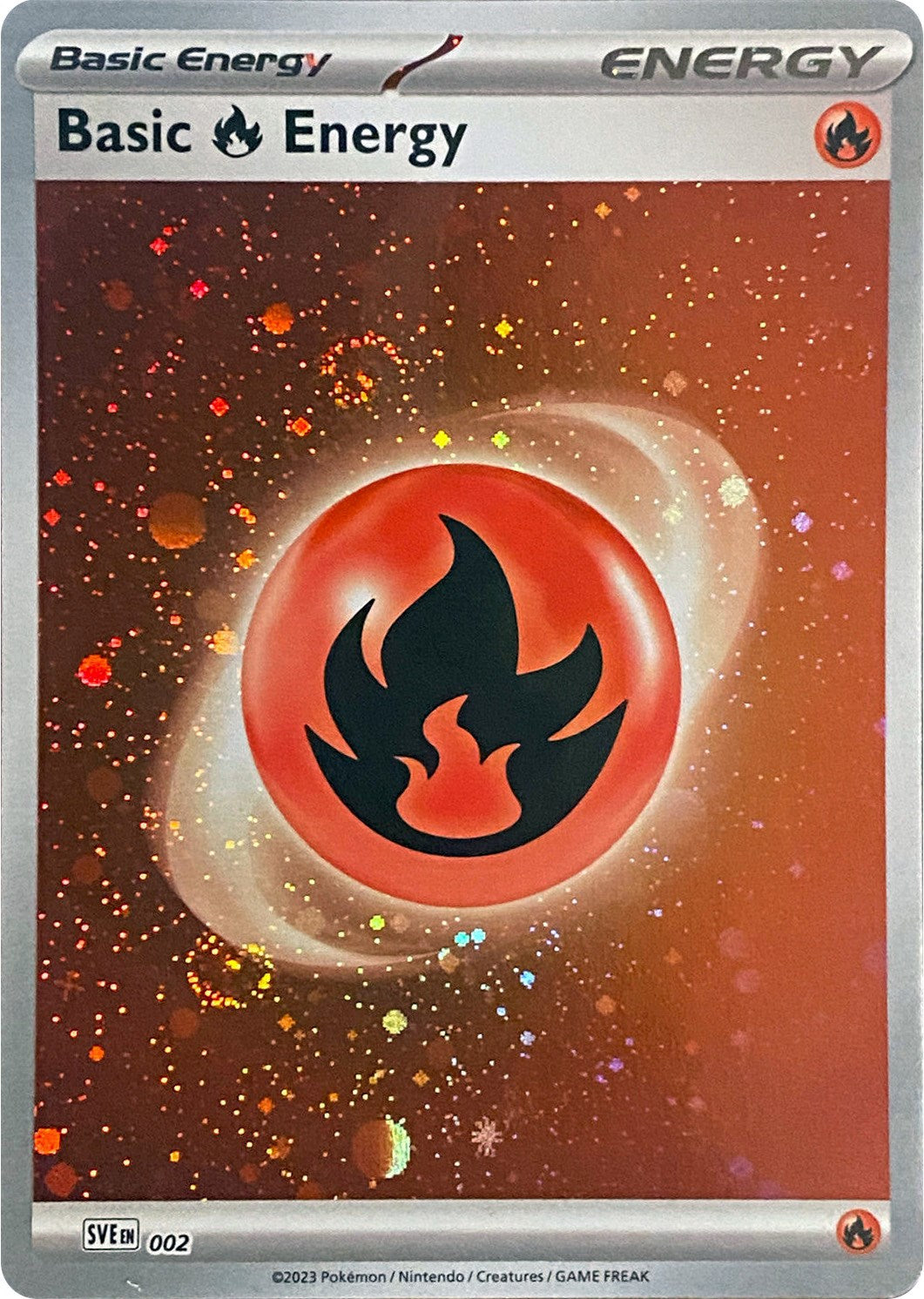Basic Fire Energy (002) (Cosmos Holo) [Scarlet & Violet: Base Set] | Shuffle n Cut Hobbies & Games