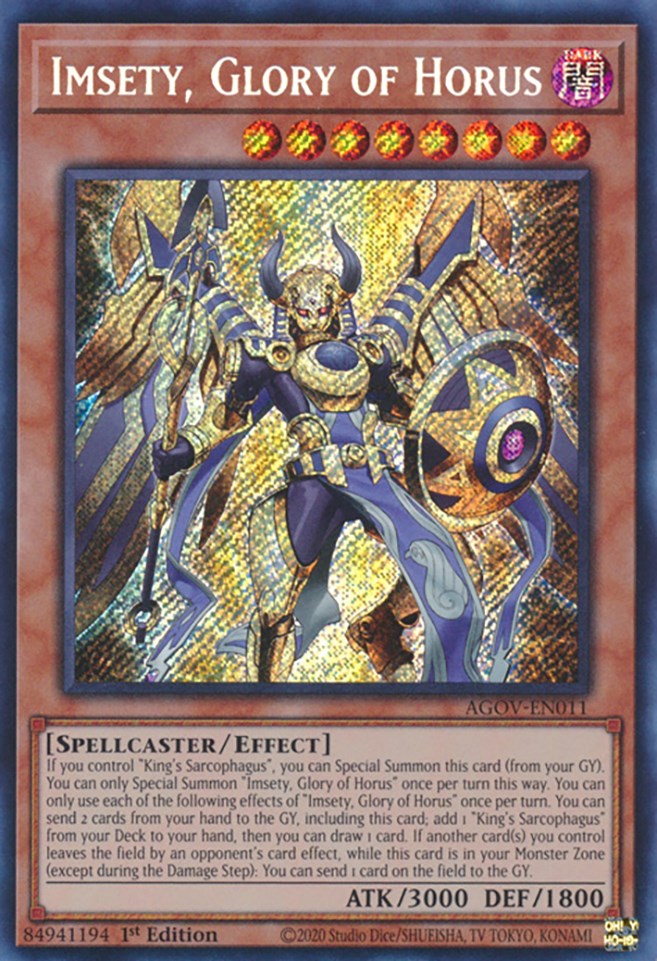 Imsety, Glory of Horus [AGOV-EN011] Secret Rare | Shuffle n Cut Hobbies & Games