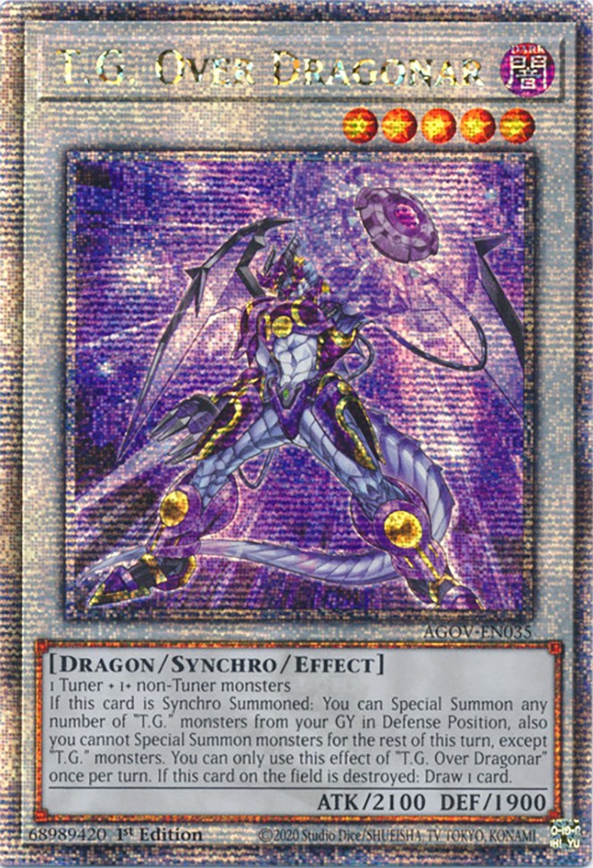 T.G. Over Dragonar (Quarter Century Secret Rare) [AGOV-EN035] Quarter Century Secret Rare | Shuffle n Cut Hobbies & Games