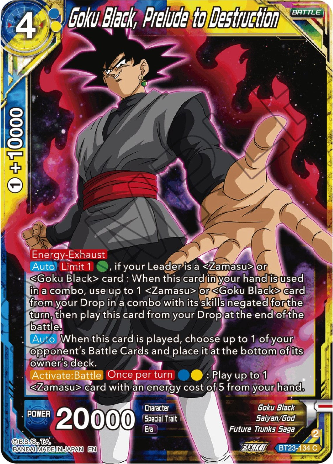 Goku Black, Prelude to Destruction (BT23-134) [Perfect Combination] | Shuffle n Cut Hobbies & Games
