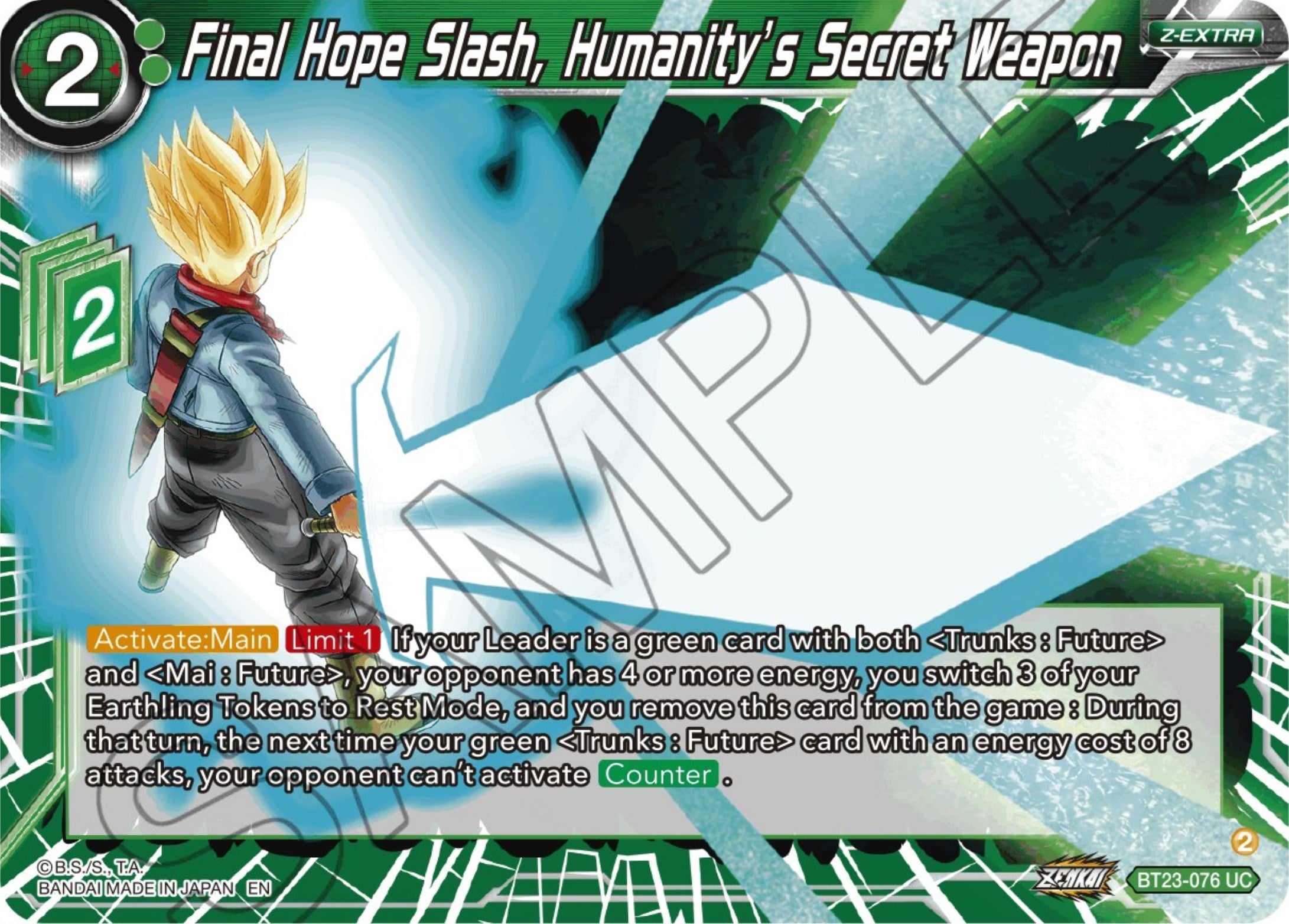 Final Hope Slash, Humanity's Secret Weapon (BT23-076) [Perfect Combination] | Shuffle n Cut Hobbies & Games
