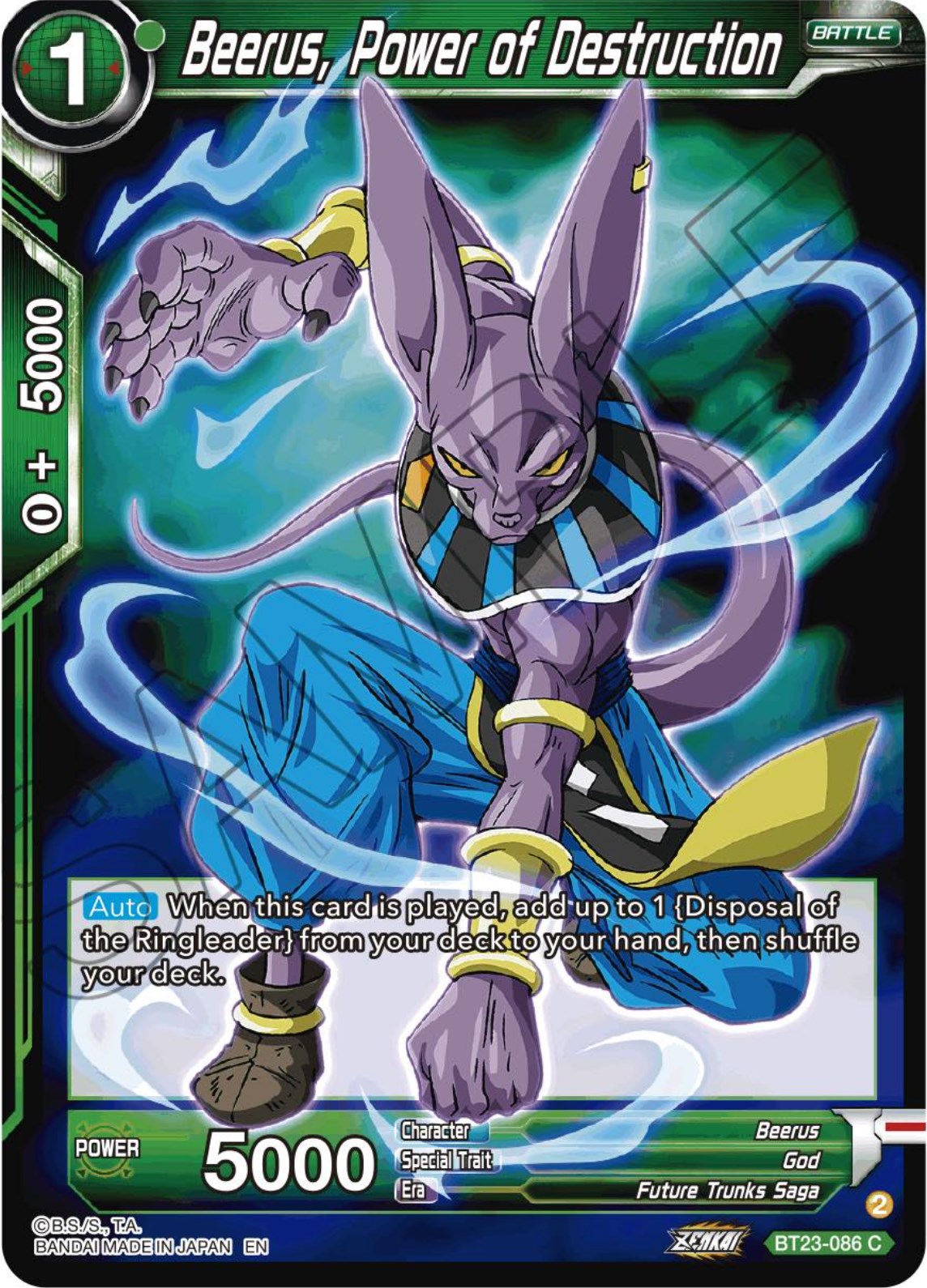 Beerus, Power of Destruction (BT23-086) [Perfect Combination] | Shuffle n Cut Hobbies & Games