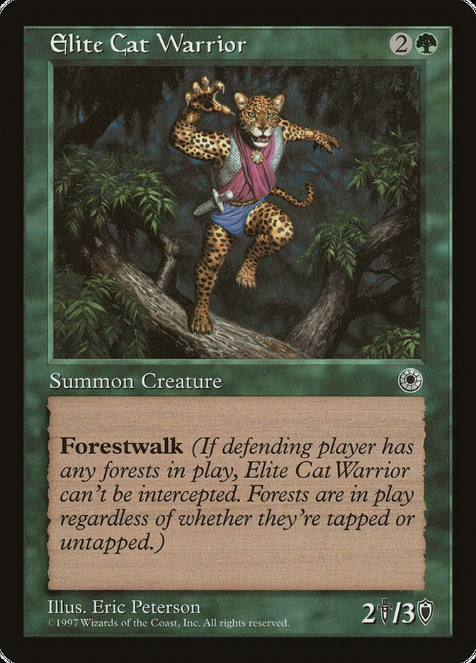 Elite Cat Warrior (No Flavor Text) [Portal] | Shuffle n Cut Hobbies & Games