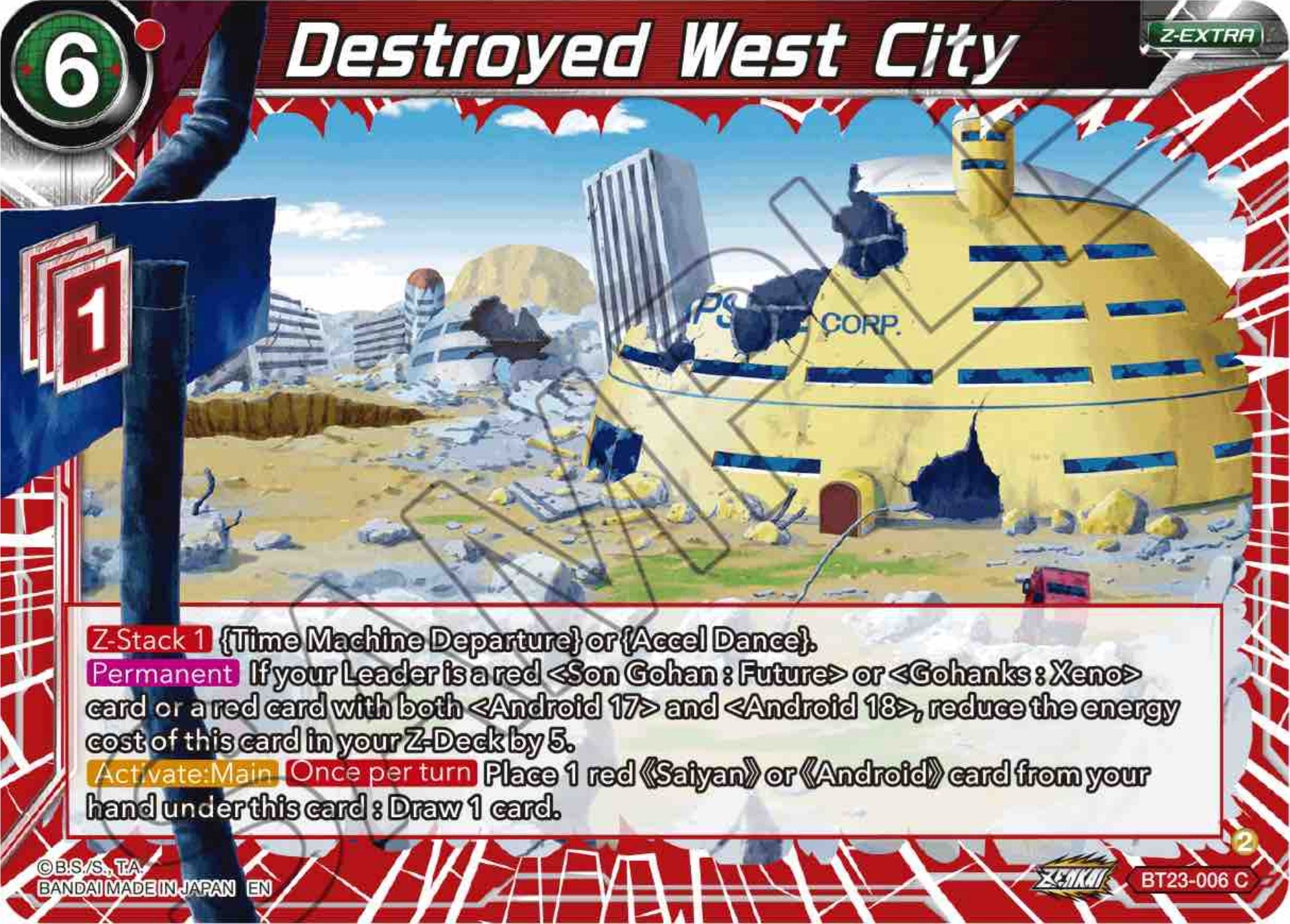 Destroyed West City (BT23-006) [Perfect Combination] | Shuffle n Cut Hobbies & Games