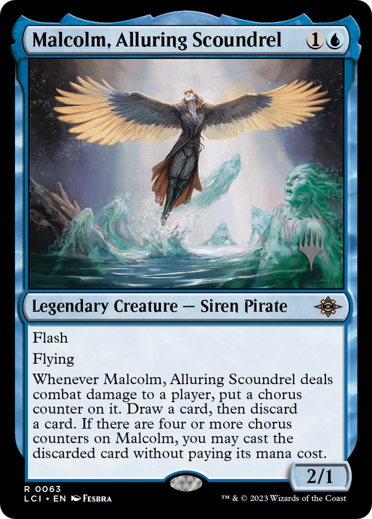 Malcolm, Alluring Scoundrel (Promo Pack) [The Lost Caverns of Ixalan Promos] | Shuffle n Cut Hobbies & Games