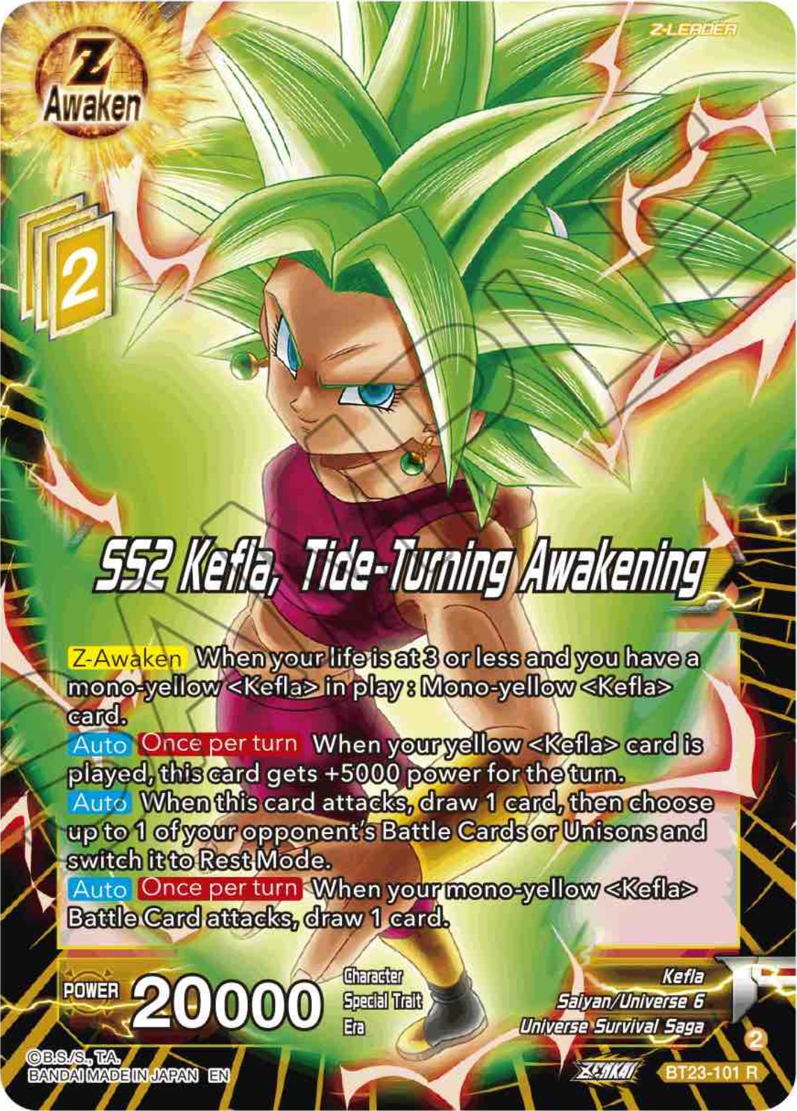 SS2 Kefla, Tide-Turning Awakening (BT23-101) [Perfect Combination] | Shuffle n Cut Hobbies & Games