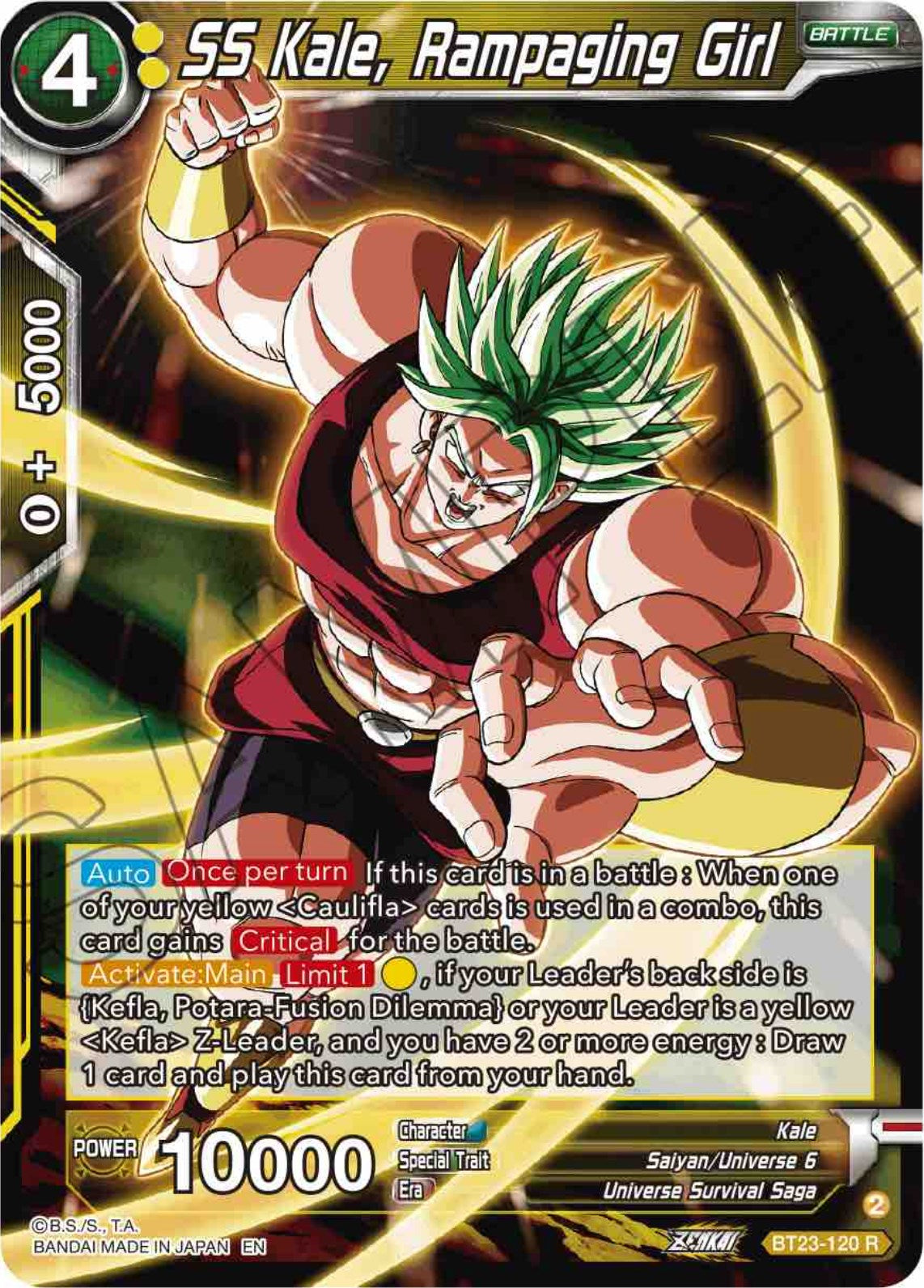 SS Kale, Rampaging Girl (BT23-120) [Perfect Combination] | Shuffle n Cut Hobbies & Games